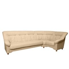 Stūra dīvāns Spencer 3n1, ar stūri labajā pusē, pārklāts ar ādu, Nurgadiivan Spencer 3n1, parem nurk, kaetud nahaga - beež 5130, jalad - pöök cena un informācija | Stūra dīvāni | 220.lv