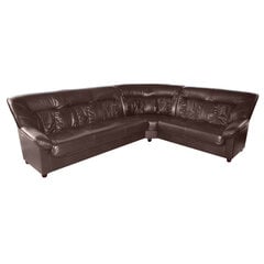 Stūra dīvāns Spencer 3n2, ar stūri kreisajā pusē, pārklāts ar ādu, Nurgadiivan Spencer 3n2, vasak nurk, kaetud nahaga - pruun 8040, jalad - mahagon cena un informācija | Stūra dīvāni | 220.lv