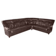 Stūra dīvāns Spencer 3n2 ar stūri labajā pusē, pārklāts ar ādu, Nurgadiivan Spencer 3n2, parem nurk, kaetud nahaga - pruun 8040, jalad - mahagon