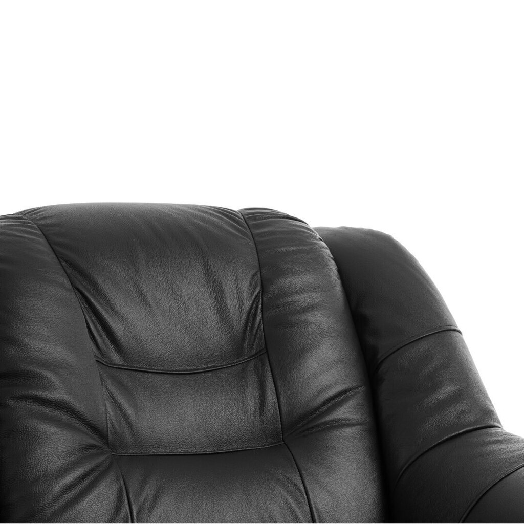 Atzveltnes krēsls Mann, pārklāts ar ādu, Tugitool Mann, kaetud nahaga - beež 5130, musta värvi jalad цена и информация | Atpūtas krēsli | 220.lv
