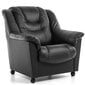 Atzveltnes krēsls Mann, pārklāts ar ādu, Tugitool Mann, kaetud nahaga - beež 5130, musta värvi jalad cena un informācija | Atpūtas krēsli | 220.lv