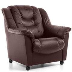 Atzveltnes krēsls Mann, pārklāts ar ādu, Tugitool Mann, kaetud nahaga - pruun 8040, musta värvi jalad cena un informācija | Atpūtas krēsli | 220.lv