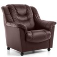 Atzveltnes krēsls Mann, pārklāts ar ādu, Tugitool Mann, kaetud nahaga - pruun 8040, musta värvi jalad