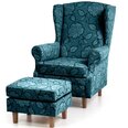 Кресло с подставкой для ног Mari, синее