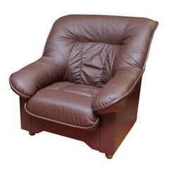 Atzveltnes krēsls Spencer, pārklāts ar ādu, Tugitool Spencer, kaetud nahaga, tumepruun 8040, jalad pöök cena un informācija | Atpūtas krēsli | 220.lv