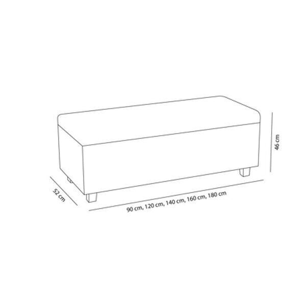 Pufs ar uzglabāšanas nodalījumu, gaiši pelēks (Etna 15), , 180 cm cena un informācija | Dīvāni | 220.lv