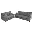 Dīvānu komplekts Greta 3+2, , helehall Inari 91, jalad - pähkel cena un informācija | Dīvānu komplekti | 220.lv