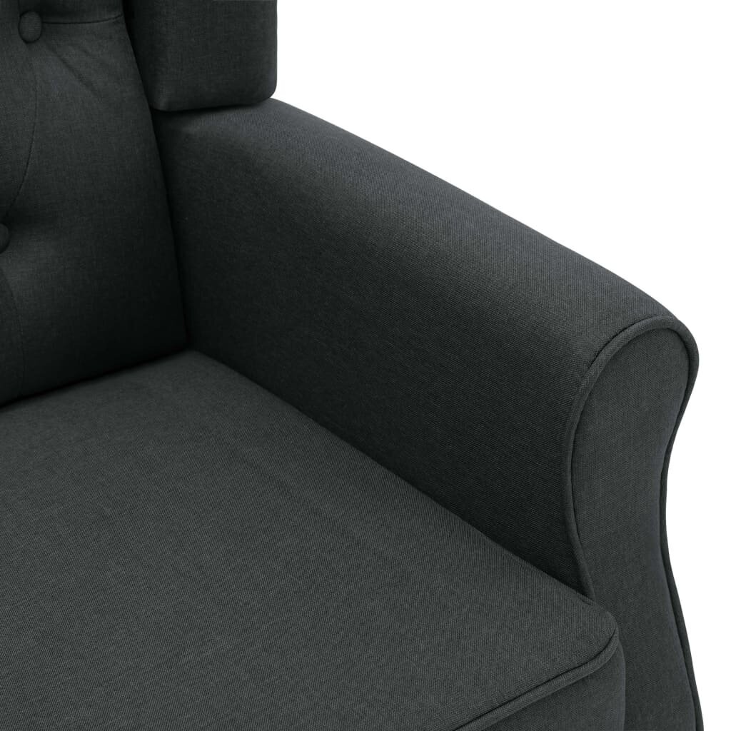 vidaXL masāžas krēsls ar kāju soliņu, tumši pelēks audums cena un informācija | Atpūtas krēsli | 220.lv