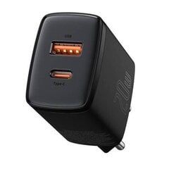 Lādētājs Baseus CCXJ-B01 USB + Type-C 20W melns цена и информация | Зарядные устройства для телефонов | 220.lv