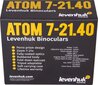 Binoklis Levenhuk Atom 7–21x40 cena un informācija | Binokļi | 220.lv