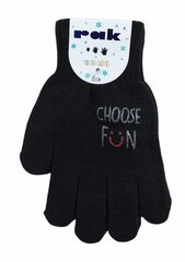 Перчатки для девочек Rak R-012A, черные цена и информация | Зимняя одежда для детей | 220.lv