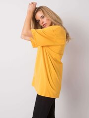 RUE PARIS kokvilnas t-krekls, tumši dzeltens cena un informācija | Blūzes, sieviešu krekli | 220.lv