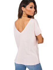 T-krekls ar izgriezumu aizmugurē gaiši rozā krāsā цена и информация | Женские блузки, рубашки | 220.lv