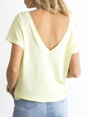 Krekls ar izgriezumu aizmugurē gaiši dzeltenā krāsā cena un informācija | Blūzes, sieviešu krekli | 220.lv