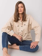 RUE PARIS Sieviešu krekls ar kabatām, bēšs цена и информация | Женские блузки, рубашки | 220.lv