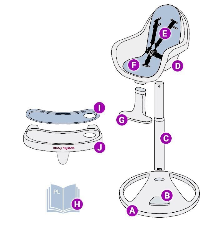 Augsts, grozāms barošanas krēsls FLORA, rozā цена и информация | Barošanas krēsli | 220.lv