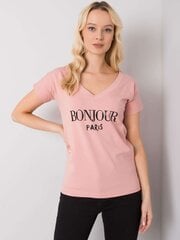 Sieviešu krekls ar apdruku, gaiši rozā cena un informācija | Blūzes, sieviešu krekli | 220.lv