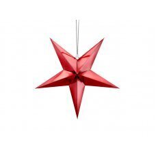 Papīra zvaigzne, 45 cm, sarkana cena un informācija | Svētku dekorācijas | 220.lv