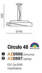 Azzardo подвесной светильник Circulo 48 Chrome цена и информация | Люстры | 220.lv