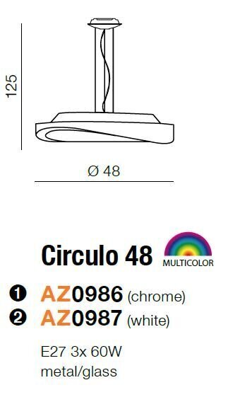 Azzardo piekaramā lampa Circulo 48 Chrome cena un informācija | Lustras | 220.lv