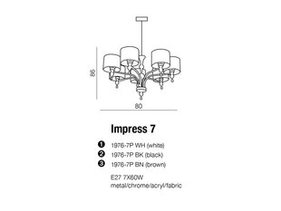Azzardo подвесной светильник Impress 7 White цена и информация | Люстры | 220.lv
