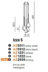 Azzardo piekaramā lampa Izza 5 Green cena un informācija | Piekaramās lampas | 220.lv