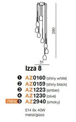 Azzardo piekaramā lampa Izza 8 Green cena un informācija | Piekaramās lampas | 220.lv