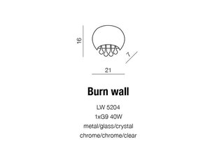Azzardo sienas lampa Burn Chrome cena un informācija | Sienas lampas | 220.lv
