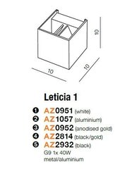 Azzardo sienas lampa Leticia White цена и информация | Настенные светильники | 220.lv