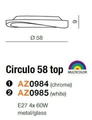 Azzardo sienas lampa Circulo 58 Top White цена и информация | Настенные светильники | 220.lv