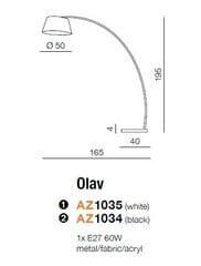Azzardo торшер Olav White цена и информация | Торшеры | 220.lv