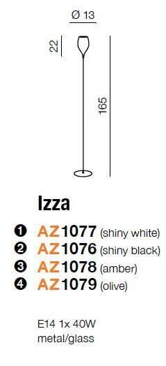 Azzardo stāvlampa Izza Shiny White cena un informācija | Stāvlampas | 220.lv