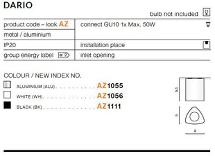Azzardo потолочный светильник Dario White цена и информация | Потолочные светильники | 220.lv