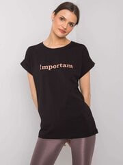 Krekls ar izšūtu tekstu, melns cena un informācija | T-krekli sievietēm | 220.lv