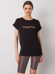 Krekls ar izšūtu tekstu, melns cena un informācija | T-krekli sievietēm | 220.lv