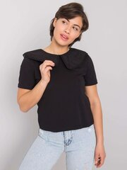 черная блуза с воротником kaysie rue paris цена и информация | Женские блузки, рубашки | 220.lv