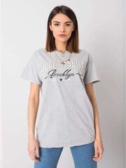 RUE PARIS Gaiši pelēks kokvilnas t-krekls. cena un informācija | Blūzes, sieviešu krekli | 220.lv
