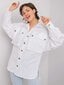 RUE PARIS Balts sieviešu krekls ar kabatām. цена и информация | Blūzes, sieviešu krekli | 220.lv