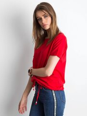 Sieviešu sarkans kokvilnas t-krekls. cena un informācija | T-krekli sievietēm | 220.lv