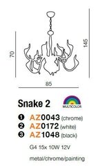 Azzardo подвесной светильник Snake 2 Black цена и информация | Люстры | 220.lv