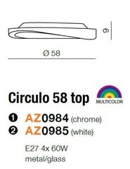 Azzardo настенный светильник Circulo 58 Top Chrome цена и информация | Настенные светильники | 220.lv