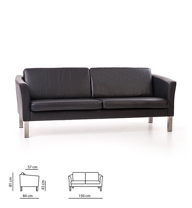 Dīvāns Boss, 2 vietīgs, Diivan Boss , 2-kohaline, tumepruun 8040, jalad - metallist cena un informācija | Dīvāni | 220.lv