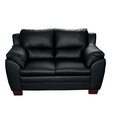 Dīvāns Emma, 2 vietīgs, pārklāts ar ādu, Diivan Emma, 2-kohaline, kaetud nahaga, must 0100, jalad - mahagon