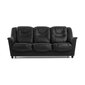 Dīvāns Mann, 3 vietīgs, pārklāts ar ādu, Diivan Mann, 3-kohaline, kaetud nahaga - must 0100, musta värvi jalad cena un informācija | Dīvāni | 220.lv