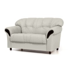 Dīvāns Rosa, 2 vietīgs, pārklāts ar ādu, Diivan Rosa, 2-kohaline, kaetud nahaga - valge 5007, musta värvi jalad cena un informācija | Dīvāni | 220.lv
