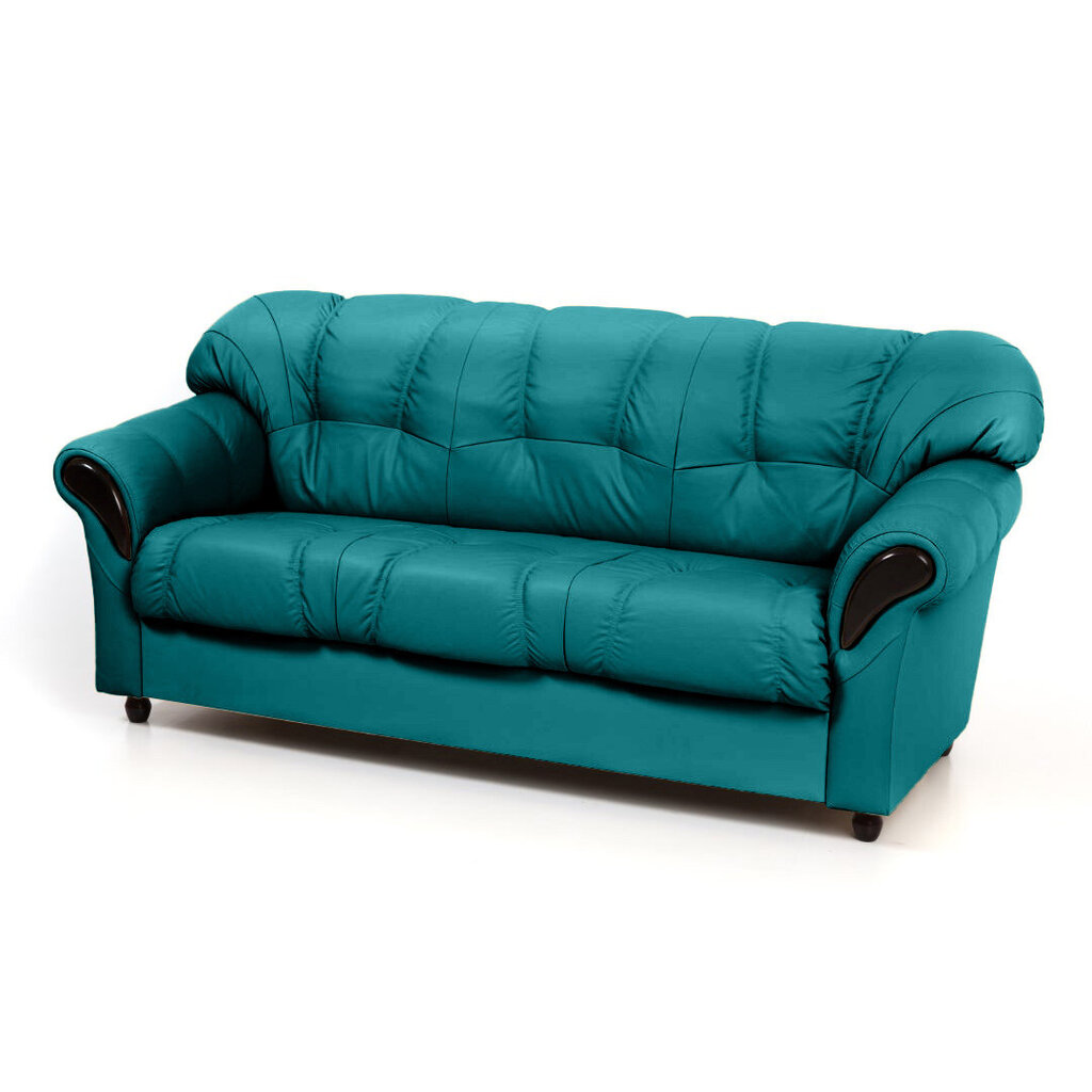 Dīvāns Rosa, 3 vietīgs, pārklāts ar audumu, Diivan Rosa, 3-kohaline, kaetud kangaga - sinine Inari 87, musta värvi jalad cena un informācija | Dīvāni | 220.lv