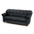 Dīvāns Rosa, 3 vietīgs, pārklāts ar ādu, Diivan Rosa, 3-kohaline, kaetud nahaga - must 0100, musta värvi jalad