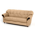 Dīvāns Rosa, 3 vietīgs, pārklāts ar ādu, Diivan Rosa, 3-kohaline, kaetud nahaga - beež 5130, musta värvi jalad