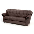 Dīvāns Rosa, 3 vietīgs, pārklāts ar ādu, Diivan Rosa, 3-kohaline, kaetud nahaga - pruun 8040, musta värvi jalad