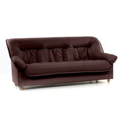 Dīvāns Spencer, 3-vietīgs, klāts ar ādu, bērza kājas, Diivan Spencer, 3-kohaline, kaetud nahaga - antiikne punane 1589, jalad - kask цена и информация | Диваны | 220.lv